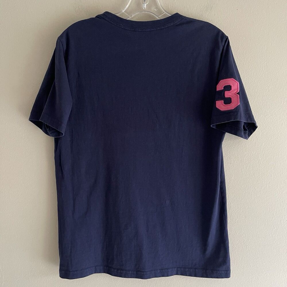 Ralph Lauren Short Sleeve Tshirt Size L Navy Hot Pink Embroidered Logo Crew Neck - Picture 4 of 7